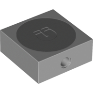 Brick Special 4 x 4 x 1 1/3 with Magnet with Dark Bluish Gray Circle, Embossed Magnet Pattern (Light Bluish Gray)