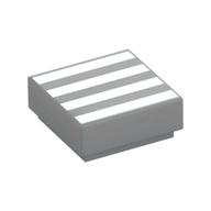 Tile 1 x 1 with White Lines/Stripes Print (Light Bluish Gray)