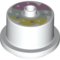 Duplo Food 2 x 2 Round Cake with Stud on Top, Rainbow Print (White)