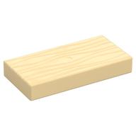 Duplo Tile 2 x 4 with Wood Grain Pattern (Tan)