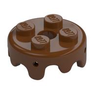 Plate Special Round 2 x 2 with Melting Drops/Icing on Sides (Reddish Brown)