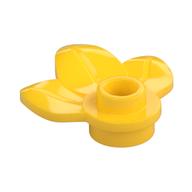 Plant, Plate 1 x 1 Round with 3 Leaves (Yellow)