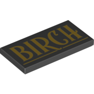 Tile 2 x 4 with 'BIRCH' Print (Black)