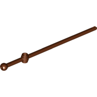 Bar 12L with Open Stud, Towball, and Top Slit [Boat Mast] (Reddish Brown)