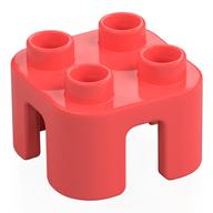 Duplo Chair with no Back / Stool (Coral)
