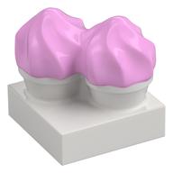 Duplo Food, Two Cakes on Plate Pink (White)
