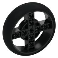 Wheel 57 x 14 with 4 Spokes with 2 Holes and Black Integral Tire (Black)
