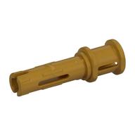 Technic Pin Long with Friction Ridges Lengthwise and Stop Bush [2 Lateral Holes, Small Pin Hole] (Pearl Gold)