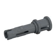 Technic Pin Long with Friction Ridges Lengthwise and Stop Bush [2 Lateral Holes, Small Pin Hole] (Flat Silver)