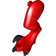 Animal Body Part, Dragon Leg, Left, with Pin, Black Claws and Dark Red Scales Print (Red)