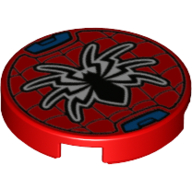 Tile Round 2 x 2 with Spider-Man Logo Print (Red)