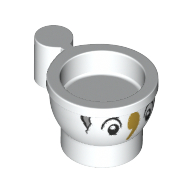 Equipment Cup / Teacup with Face and Crack Print (Chip) (White)