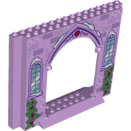 Panel 4 x 16 x 10 with Gate with Stones, Windows, Snow, and Holly Bushes Print (Lavender)