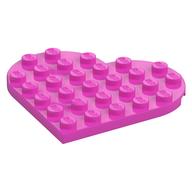 Plate Angled 6 x 6 Heart Shape (Dark Pink)