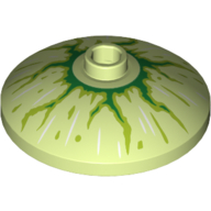 Dish 3 x 3 Inverted [Radar] with Green and Lime Lightning / Bloodshot Eye Print (Yellowish Green)