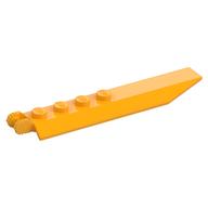 Hinge Plate 1 x 8 Locking with Angled Side Extensions, Squared Plate Underside, 7 Teeth (Bright Light Orange)