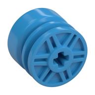 Wheel 18mm x 14mm with Axle Hole, Fake Bolts and Shallow Spokes (Dark Azure)