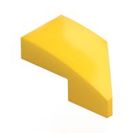Brick Wedged, Curved 2 x 1 with Stud Notch Left (Yellow)