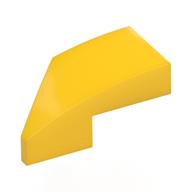 Brick Wedged, Curved 2 x 1 with Stud Notch Right (Yellow)