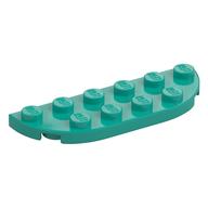 Plate Round Corners 2 x 6 Double (Dark Turquoise)