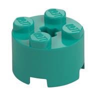 Brick Round 2 x 2 with Axle Hole (Dark Turquoise)
