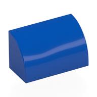 Brick Curved 1 x 2 x 1 No Studs (Blue)