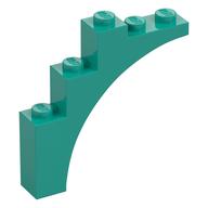 Brick Arch 1 x 5 x 4 [Continuous Bow, Raised Underside Cross Supports] (Dark Turquoise)