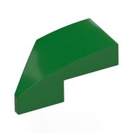 Brick Wedged, Curved 2 x 1 with Stud Notch Right (Green)