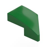 Brick Wedged, Curved 2 x 1 with Stud Notch Left (Green)
