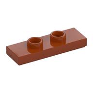 Plate Special 1 x 3 with 2 Studs with Groove and Inside Stud Holder (Jumper) (Dark Orange)