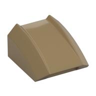 Brick Curved 2 x 2 with Lip, No Studs (Dark Tan)