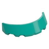 Windscreen 3 x 6 x 1 Curved with Rectangular Stud Holder in Bottom (Dark Turquoise)
