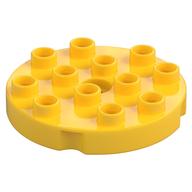 Duplo Plate Round 4 x 4 (Yellow)