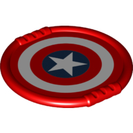 Duplo Disk with White Circle and White Star in Blue Circle Print (Captain America's Shield) (Red)