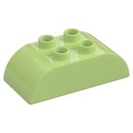 Duplo Brick 2 x 4 Curved Top (Yellowish Green)