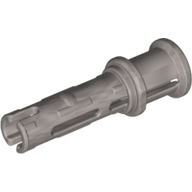 Technic Pin Long with Friction Ridges Lengthwise and Stop Bush [3 Lateral Holes, Big Pin Hole] (Flat Silver)