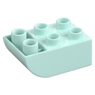 Duplo Brick 2 x 3 with Curved Bottom (Light Aqua)