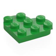 Plate Angled 3 x 3 with Heart Shape (Bright Green)