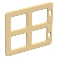Duplo Door / Window with Four Equal Square Cornered Panes (Tan)