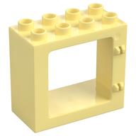 Duplo Door / Window Frame Flat Front Surface, Completely Open Back (Bright Light Yellow)