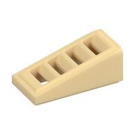 Brick Sloped 18° 2 x 1 x 2/3 with 4 Slots / Grate (Tan)