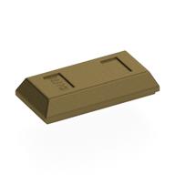 Tile Special 1 x 2 with Sloped Walls AKA Money / Gold Bar [Ingot] (Metallic Gold)