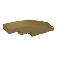 Brick Curved 4 x 1 No Studs [Stud Holder with Symmetric Ridges] (Metallic Gold)