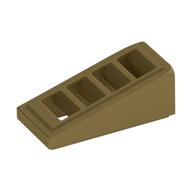 Brick Sloped 18° 2 x 1 x 2/3 with 4 Slots / Grate (Metallic Gold)
