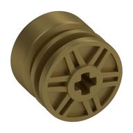 Wheel 18mm x 14mm with Axle Hole, Fake Bolts and Shallow Spokes (Metallic Gold)