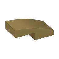 Brick Curved 2 x 1 No Studs [1/2 Bow] (Metallic Gold)