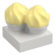 Duplo Food, Two Cakes on Plate Yellow (White)