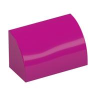 Brick Curved 1 x 2 x 1 No Studs (Magenta)