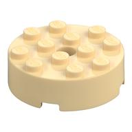 Brick Round 4 x 4 Centre Hole (Tan)