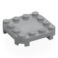 Plate Round Corners 4 x 4 x 2/3 Circle with Reduced Knobs (Light Bluish Gray)
